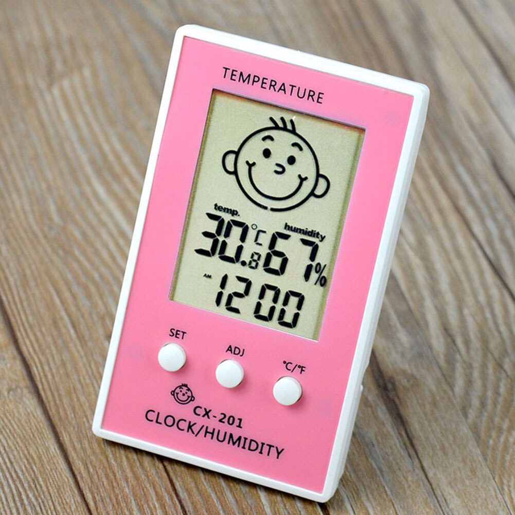 Hygrometer Thermometer Digital Clock Humidity Meter Indoor Outdoor Accurate Home LCD Display Baby Smile