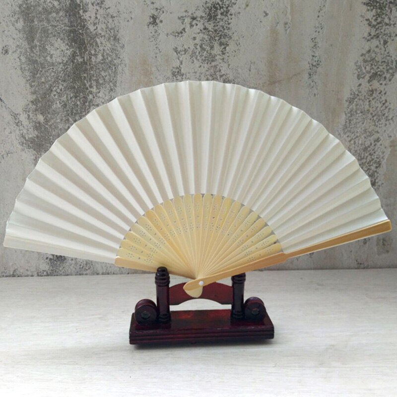 Blank Paper Bamboo Folding Fan DIY Calligraphy Painting Drawing Fan Artist Tool Christmas Birthday Party Give For Friend