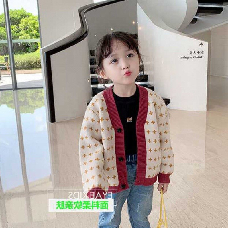 Cardigan da bambina primavera 2021 cappotto maglione per bambini nuovi maglione a maniche lunghe moda bambina