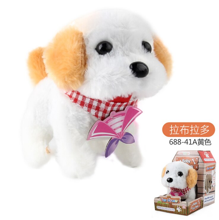 Simulation électrique pour enfants chien petit lapin blanc en peluche Teddy appellera marche chiot intelligent robot chien jouet: Lumière Rouge