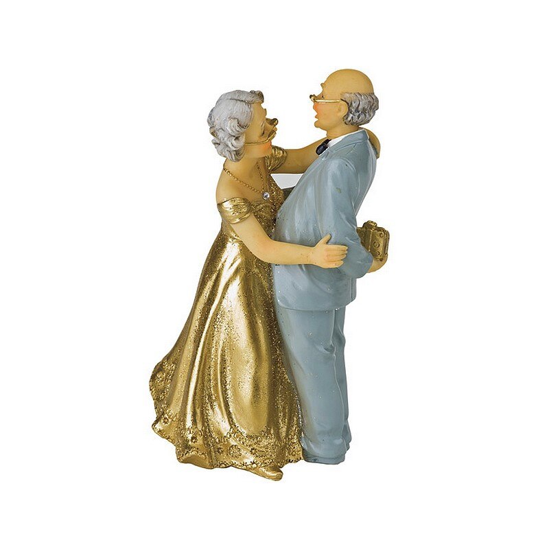 Par gift i 50 år, bryllupsdag bryllup gyldent , 12.4 x 8 x 6cm