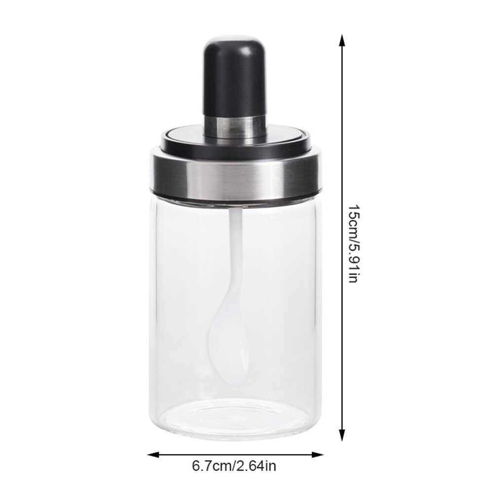 3 pcs/1 pc Glas Luchtdichte Pot Spice Containers Fles Kruiderij Zout Peper Kruiden Fles Opslag Spice Potten Pot met Lepel Deksel