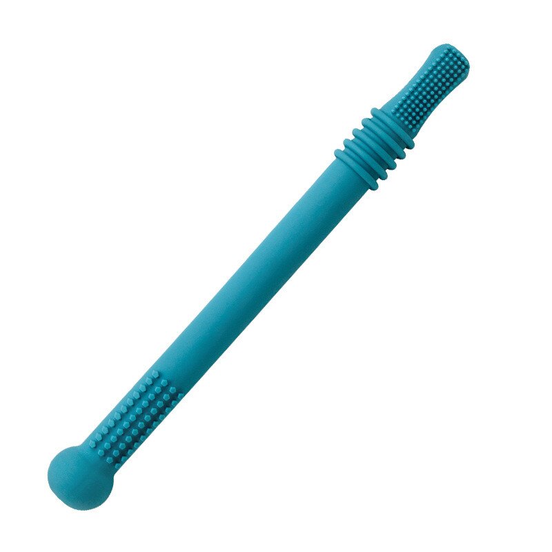1 pz molari massaggiagengive giocattoli sicuri Toddle dentizione paglia Silicone masticare cura dentale spazzolino regalo madre forniture per bambini: Blue