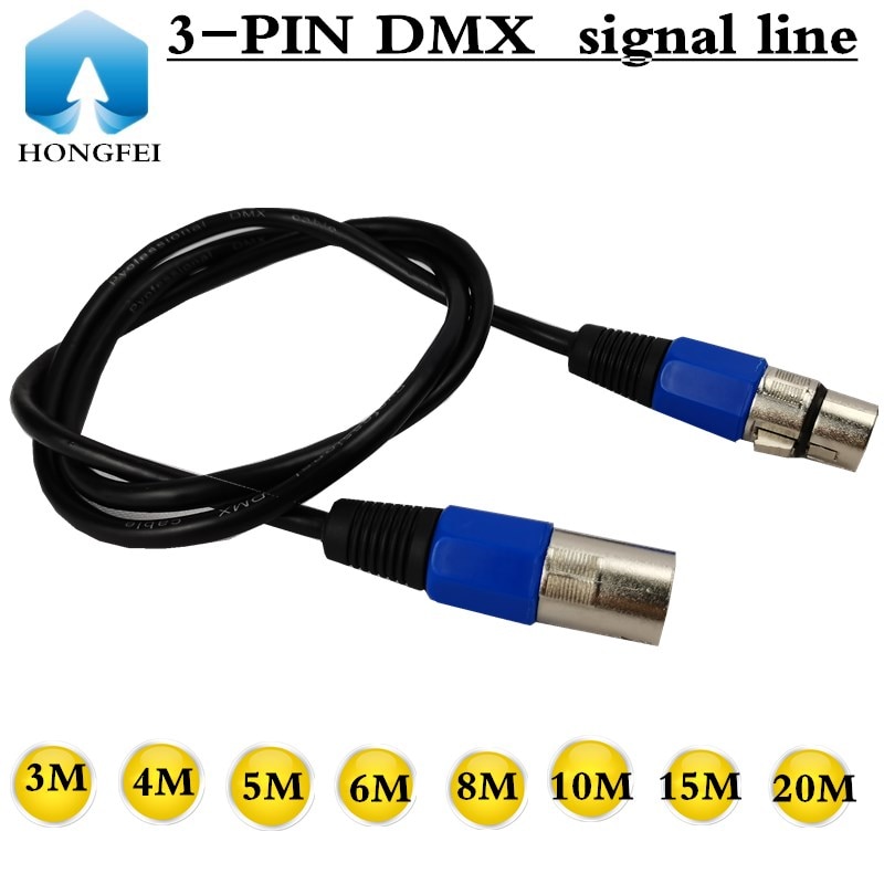 3-PIN DMX cable 、(3M,4M,5M 6M 8M 10M 15M 20M) LED PAR stage lights dmx signal line dj equipment