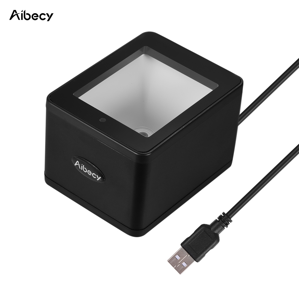 Aibecy YHD-9800 lecteur de codes à barres de bureau 1D/2D/QR lecteur de codes à barres filaire USB Image CMOS main libre pour le paiement Mobile pour le magasin de point de