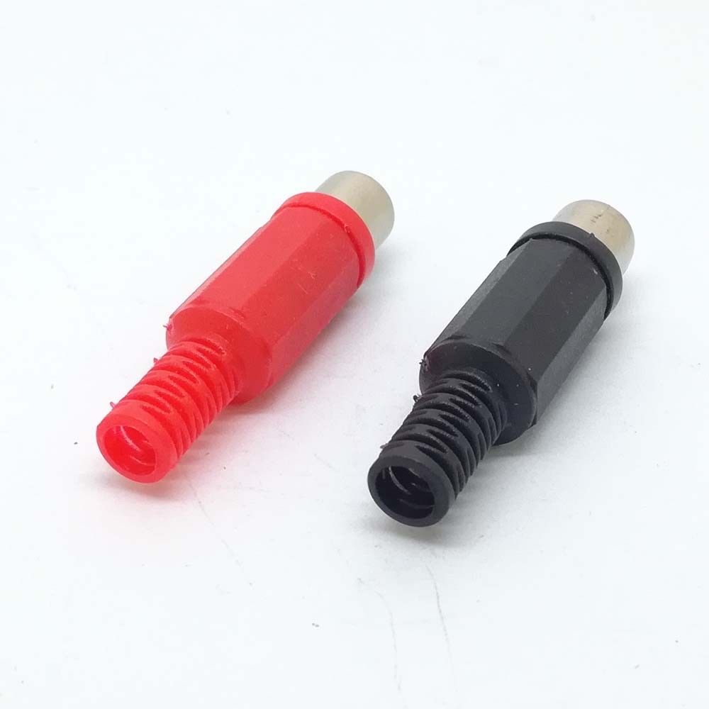 lot of Phono RCA av Female Socket Solder Termination adapter black and red