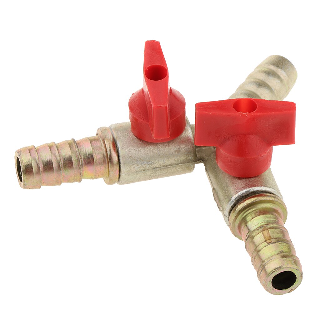 Brass 3 Way Y Shaped Gas Fuel Oil Hose Switch Shut Off Ball Valve Fitting
