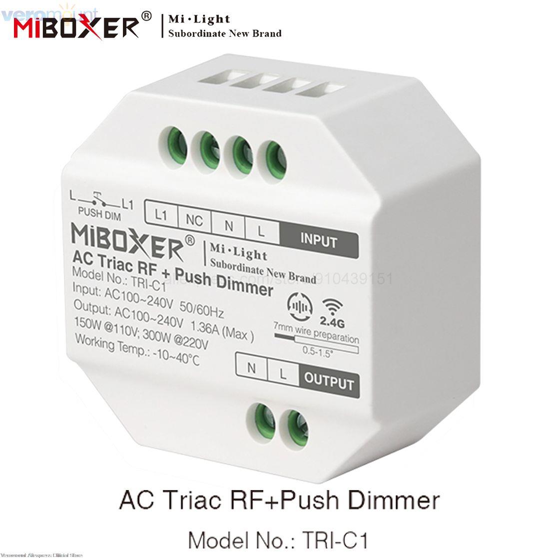 MiBoxer 110V-220V AC Triac RF + drücken-Dimmer RF drahtlose drücken-dimmen/K1 Rotierenden Schalter Tafel Fernbedienung für Einzel Farbe Lichter
