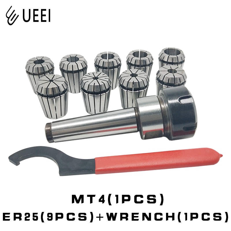 ER25 Lente Klemmen 9Pcs MT4 ER25 1Pcs ER25 Wrench 1Pcs Spantang Morse Houder Kegel Voor Cnc frezen Draaibank Tool