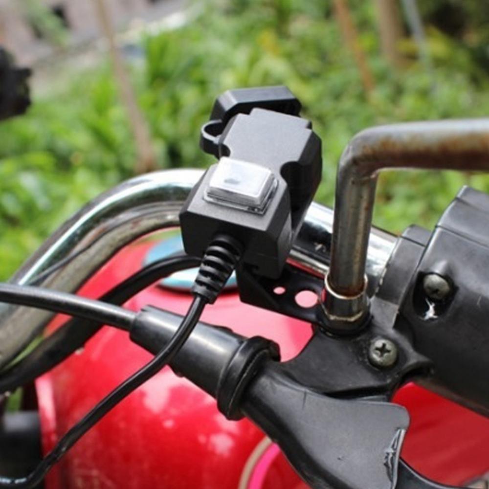 Motorfiets Stuur Waterdicht Charger 12-24V/9-90V Dual Usb-poorten Achteruitkijkspiegel Telefoon Oplader voor Elektrische Voertuig Onderdelen