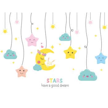 [shijuekongjian] Cartoon Stars Wall Stickers DIY M... – Grandado