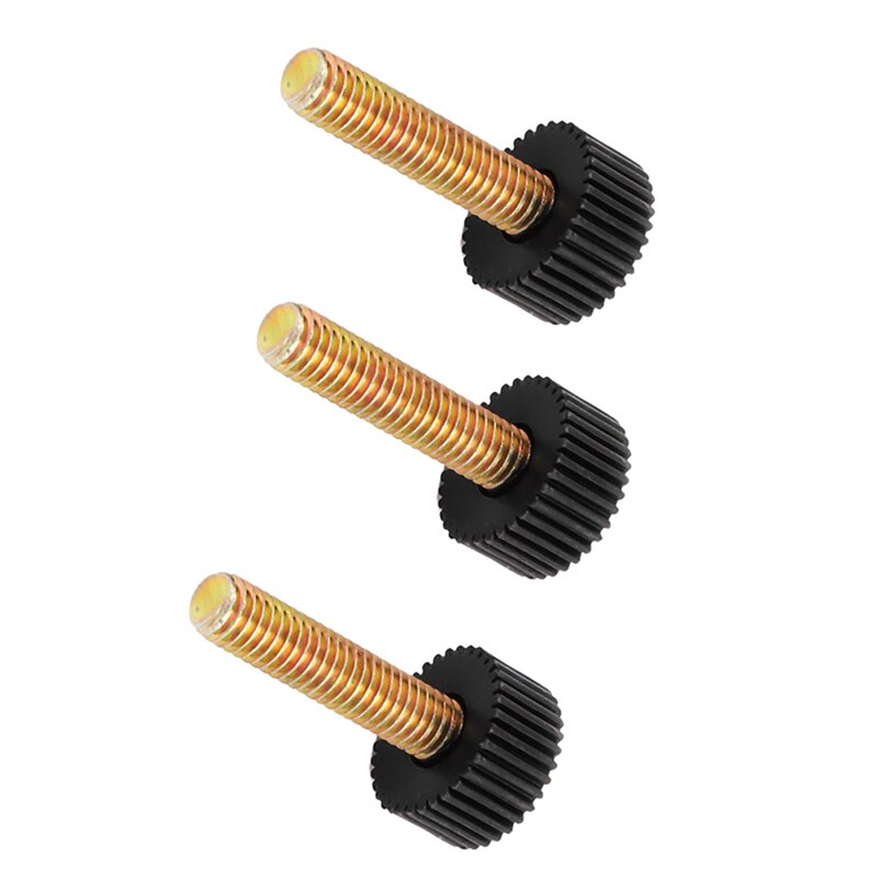 M6 x 25mm Round Head Screw On Straight Knurled Clamping Knob Grip 5pcs