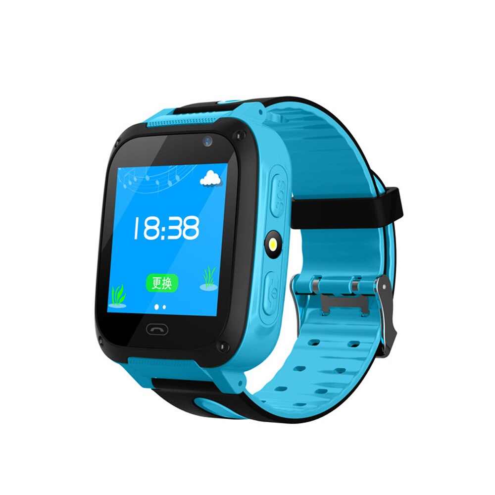 Reloj inteligente para niños S4, Monitor inteligente resistente al agua para niños, cámara de posicionamiento SOS para teléfonos Android IOS, localizador de: Blue