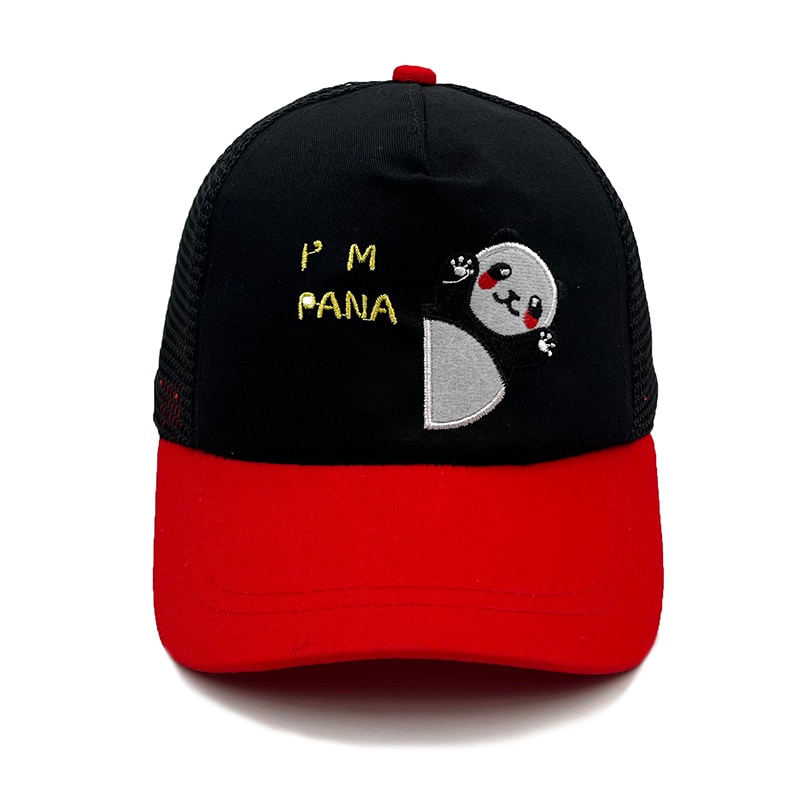 Babymütze mit Karikatur-motiv, koreanischer Panda, baseballkappe aus baumwolle, frühling/sommer, sonnenhut für jungen und mädchen, freundlicher-sommermütze: Schwarz