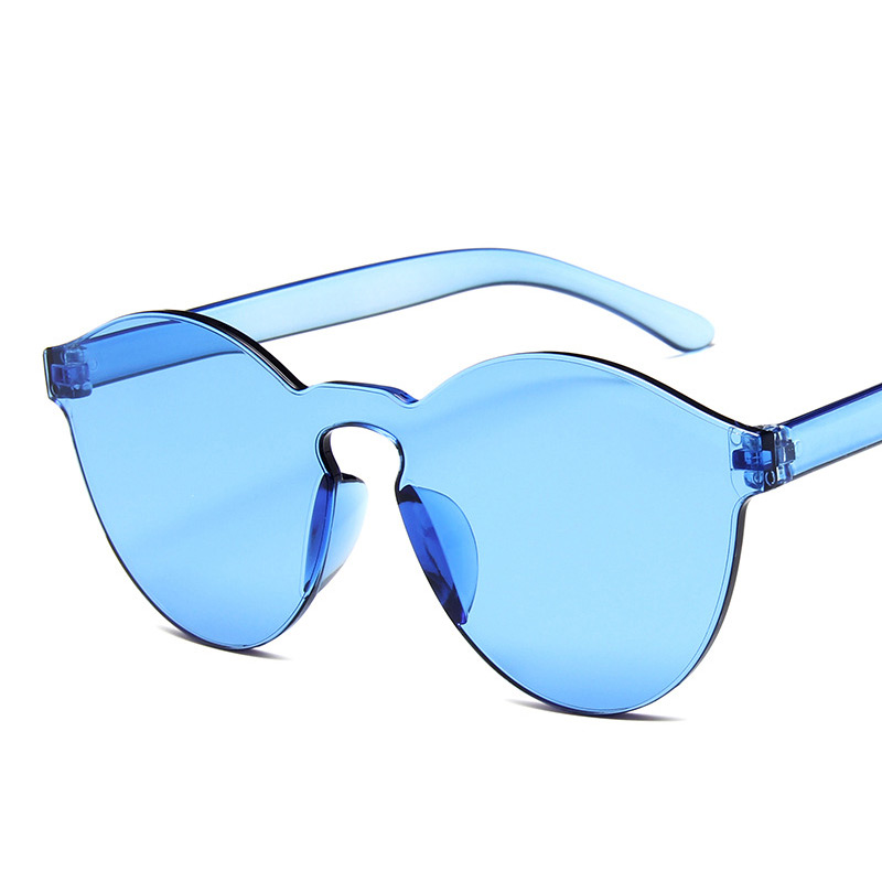 Classic trend vrouwen zonnebril kleurrijke dunne comfortabele bril mooie Jelly kleur mode populaire multicolor Lichtgewicht: Blauw