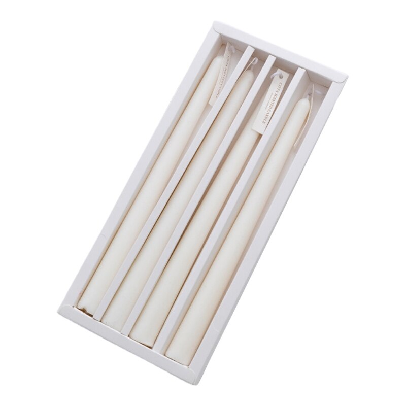 4pcs Elegent Taper Candles 9.8inch Tall Burning Smokeless Dinner Candles Wedding 37MF: 1
