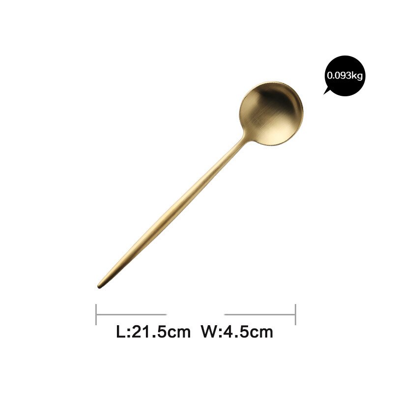 1Pcs Rvs Diner Goud Servies Set Mes Vork Lepel Bestek Set Keuken Servies Spaanse Stijl Westerse Bestek: Golden spoon