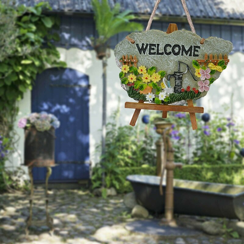 Hars Muur Teken Met Opknoping String Decoratieve Welkom Opknoping Teken Voor Veranda Home Decor XH8Z