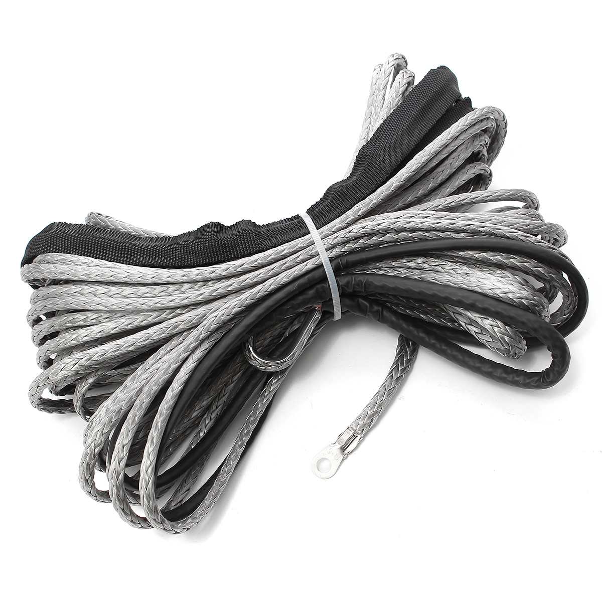 5mm x 15m 7000LBs Grau Nylon Seil Synthetische Winde Abschleppen Kabel mit Mantel fo SUV aus Straße Seilwinde seil Synthetische Seil