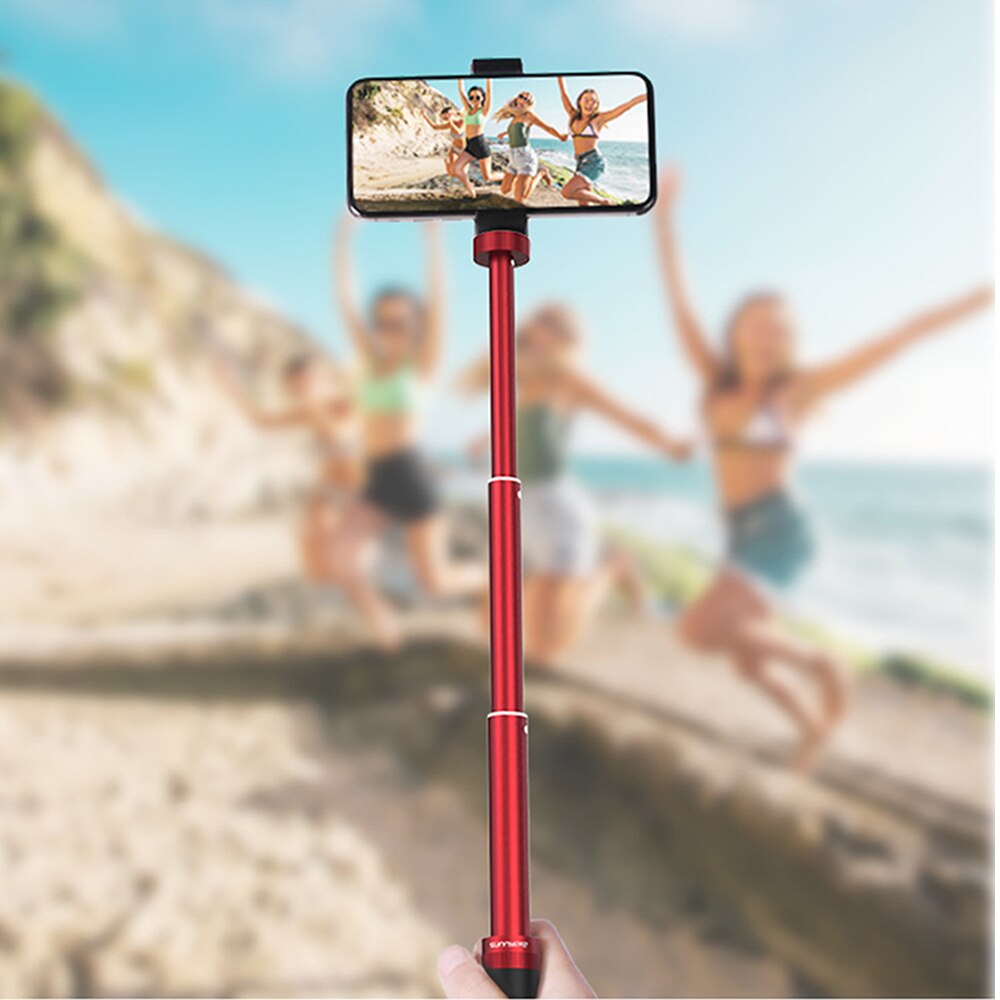 Extension Selfie Stick for Action Camera Aluminum Alloy Extendable Monopod with Drawstring Bag 1/4 Standard Screw QJY99