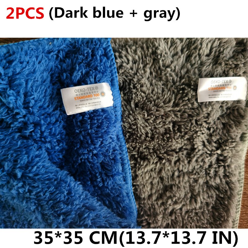 Brand Housekeeping Cleaning Cloth Super Water-absorbent Rag Fluffy Kitchen Towels Duster Dishcloth Scouring Pad Plush Dish Towel: 2PCS L 35-35CM