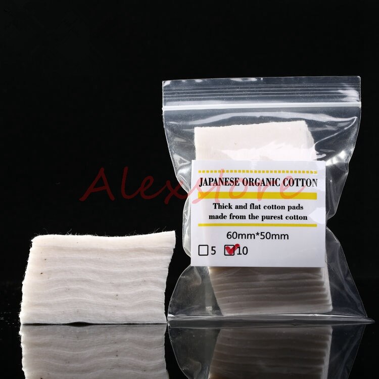Mechas japonesas de algodón orgánico puro, paquete de 2 unidades de Japón de MUJI para DIY RDA RBA Coil Mini paquete de 10 unidades