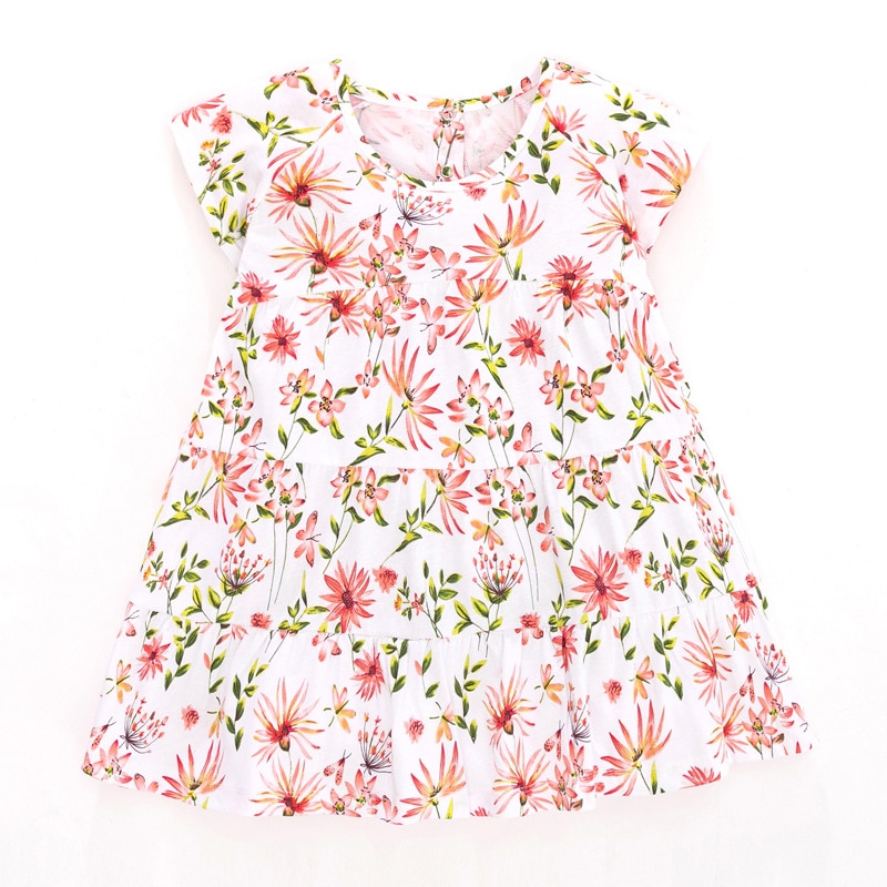 Little Maven Summer Baby Girl Vestiods Children Clothes Toddler Flower Print Dresses for Kids 2-7 Years S0968