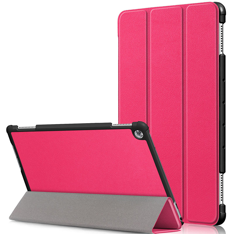 Para Huawei MediaPad M5 Lite funda 10 BAH2-W19/L09/W09 Ultra delgada Pu cuero Smart Stand cubierta para media Pad M5 Lite 10,1": rose for M5 Lite 10