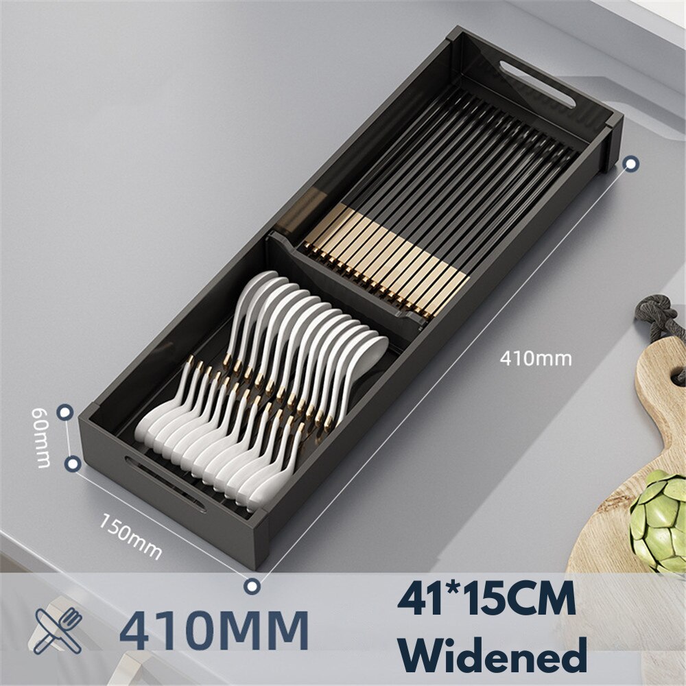 Küche Schublade Trennung Besteck Lagerung Kasten Geschirr Trennung Lagerung Kasten Geschirr Organizer für Löffel Gabeln Messer: 41-15CM