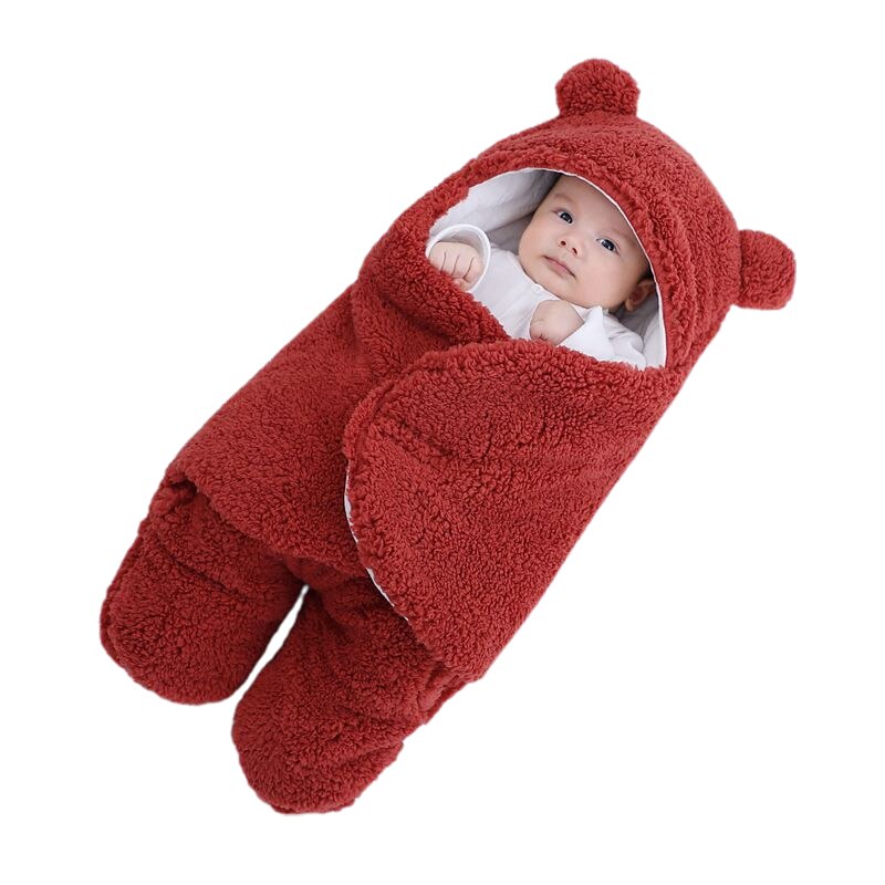 Baby Slaapzak Ultra-Zachte Pluche Fleece Pasgeboren Ontvangen Deken Baby Jongens Meisjes Clothessleeping Nursery Wrap Inbakeren: red / 9m