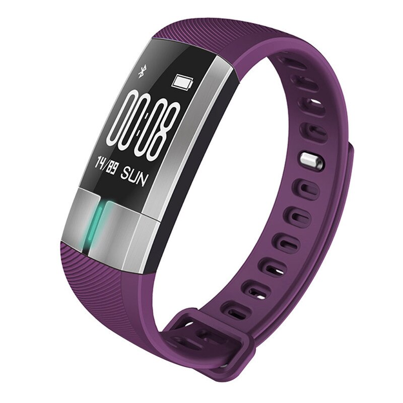 Sport Watch PPG +ECG Heart Rate Monitor Smart Wristbands Blood Pressure Sleep Monitor Fitness Smart BraceletPedometer: Purple