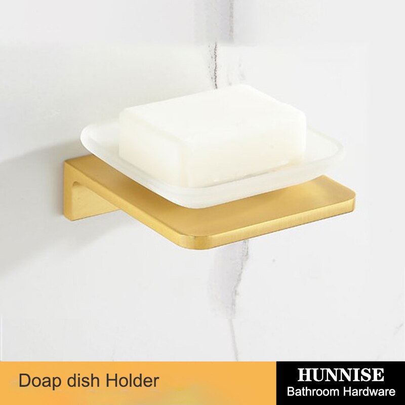 Bathroom Hardware Set Square Brushed Gold Bath Hardware Set Stainless Steel Towel Rack Paper Holder Gold Hardware Sets: soap-dish-holder