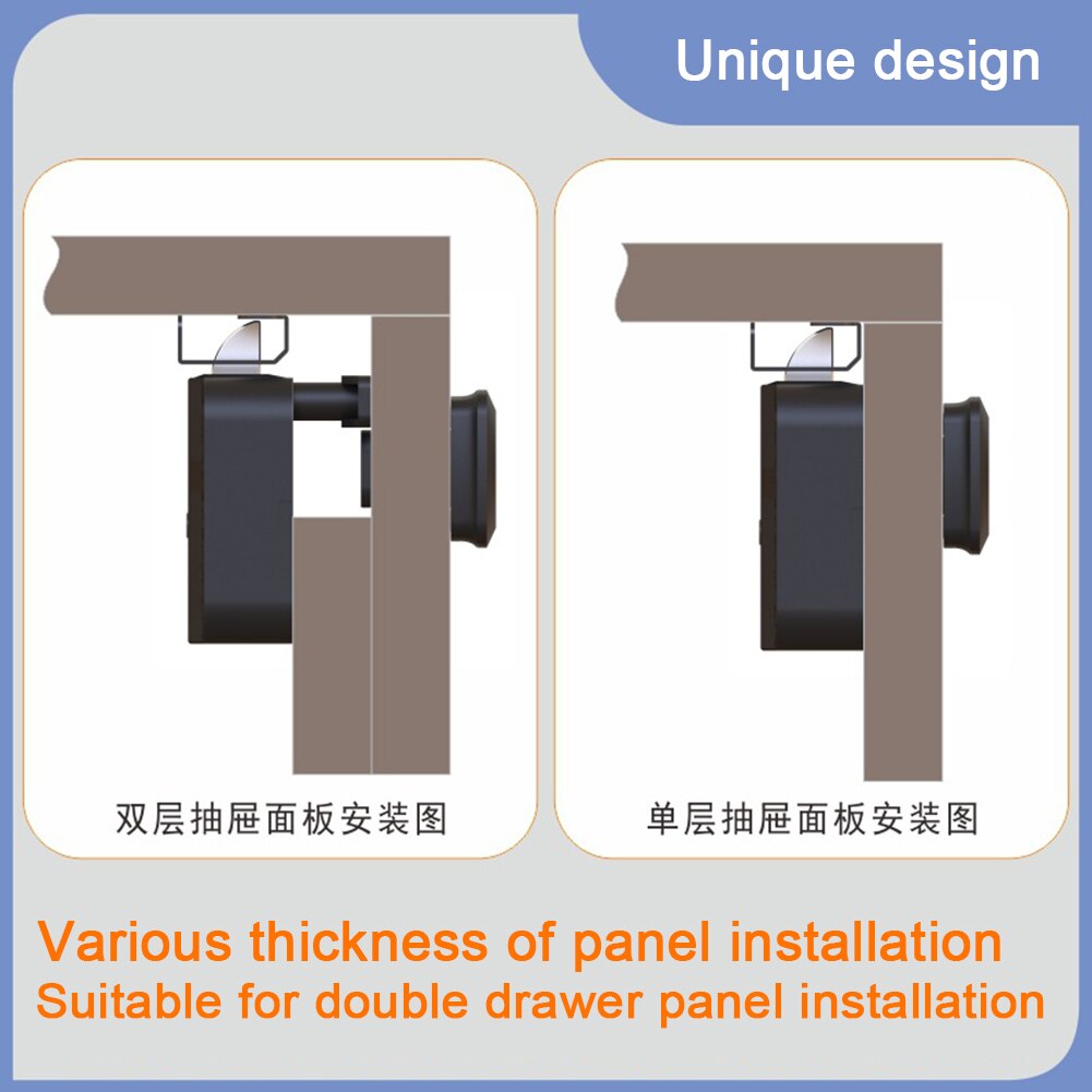 Battery Powered Easy Install Intelligent Mini Furniture Drawer Biometric Keyless ABS Anti Theft Fingerprint Cabinet Lock