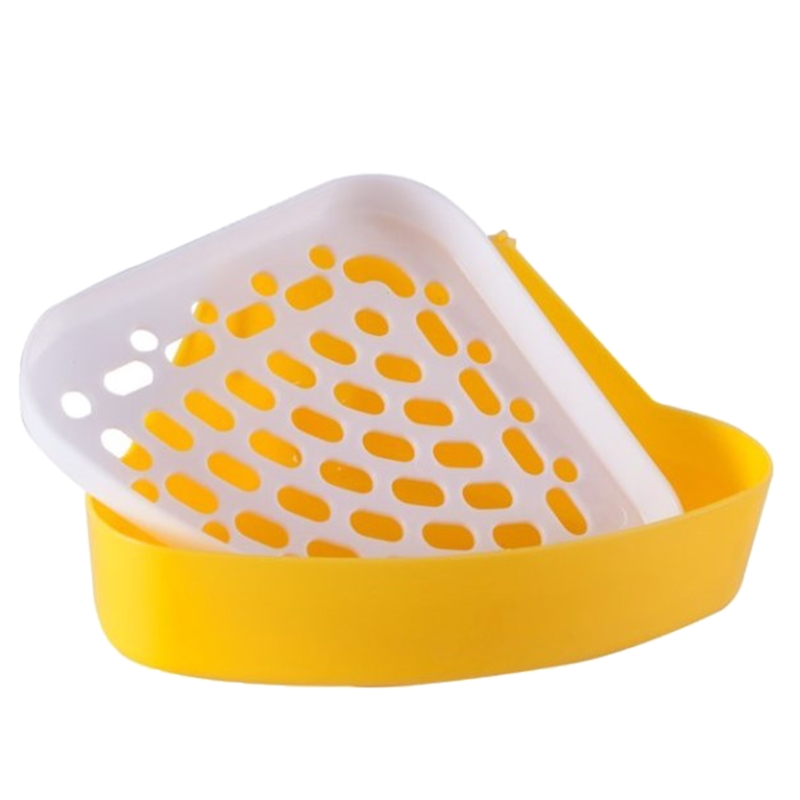 Plastic Corner Litter Pan Pet Toilet Triangle Litter Box Small Animal Litter Tray Potty Trainer for Hamster Baby Rabbit