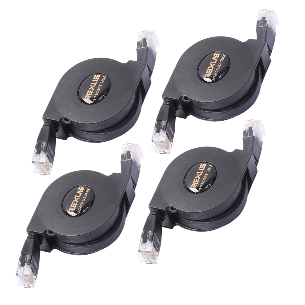 4x Cat-6 Gigabit Ethernet Intrekbare Kabel Voor Wifi Router Lan Netwerk 2 M