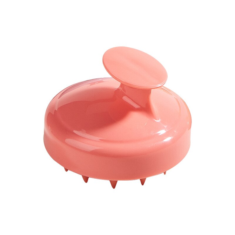 Mjuk silikon schampo borste frisörsalong hem massage schampo borste hårbotten rengöring bad kam frisör verktyg: Rosa