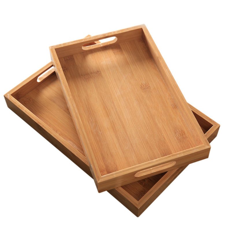Bamboe Dienblad met Handgrepen Dienblad Ideeën voor Diner, Thee, Bar