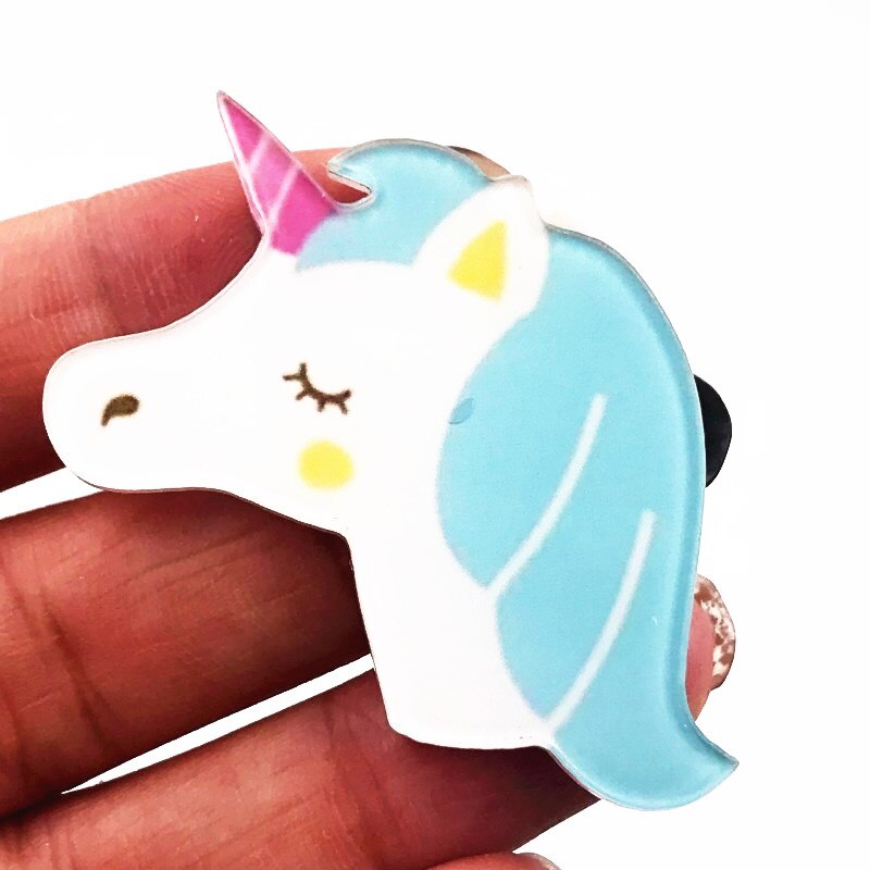 1Pcs Kleurrijke Dier Cartoon Pin Acryl Paard Eenhoorn Badge My Little Poni Icoon Broche Voor Meisjes Beloningen Decoratie Op zak Hoed: Koper