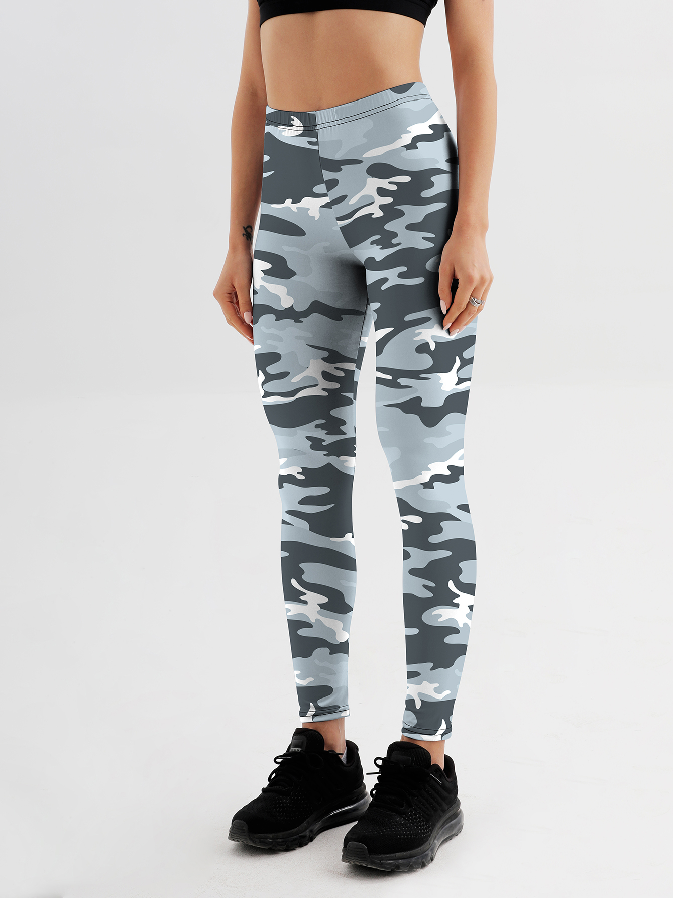 Women camouflage Leggings For Fitness High Waist Gym Legging Push Up Women navy Leggings: XXL / Beige