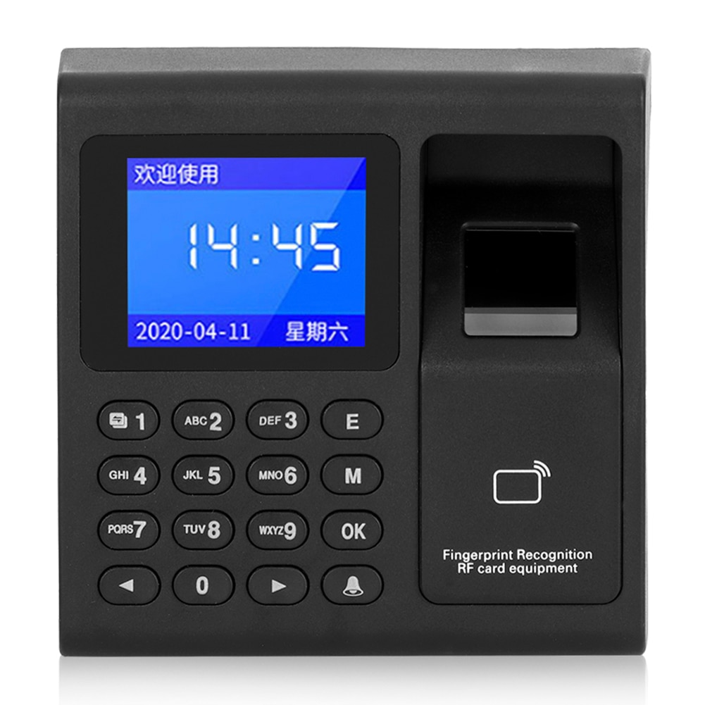1.8 tommer skærmtidsdeltager maskine wiegand 26/34 125 khz rfid fingeraftryk adgangskode id-kort nøglefri adgangskontrol