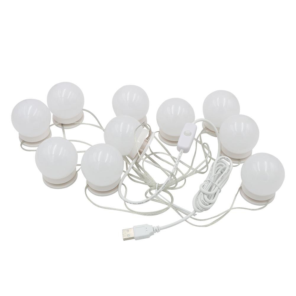 10pcs LED Makeup Mirror Light Bulb Dimmable Hollywood Vanity Lights (USB)