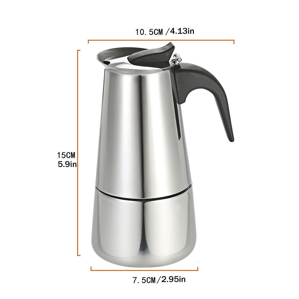 2 kopper /4 kopper kaffemaskine gryde komfur klassiske brygger moka gryde espresso italiensk kaffemaskine cubansk kaffemaskine brygger 100ml/200