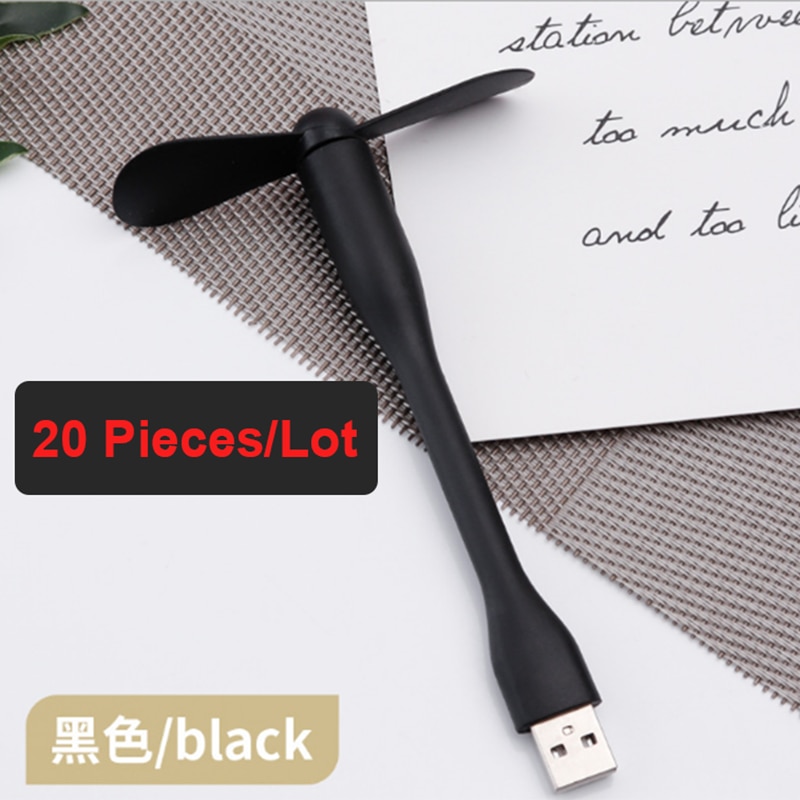 20 pieces/lot USB Fan Flexible Portable Mini Fan and USB LED Light Lamp Book For Power Bank Notebook Computer Summer Gadget