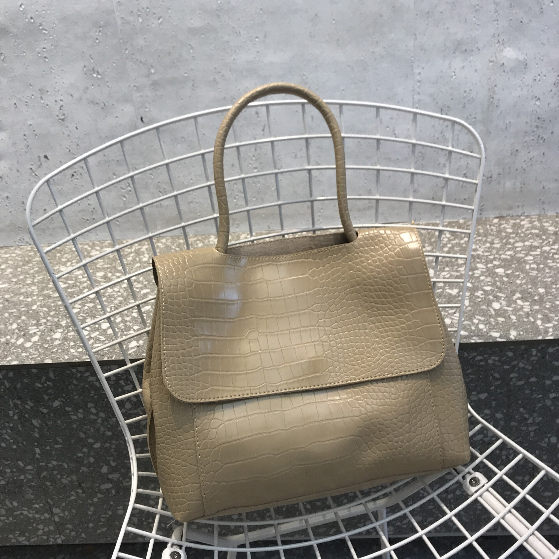 Handtas dames slangenhuid krokodillenprint pu leer groot voor dames messenger bags dames cross body schoudertas: Abrikoos