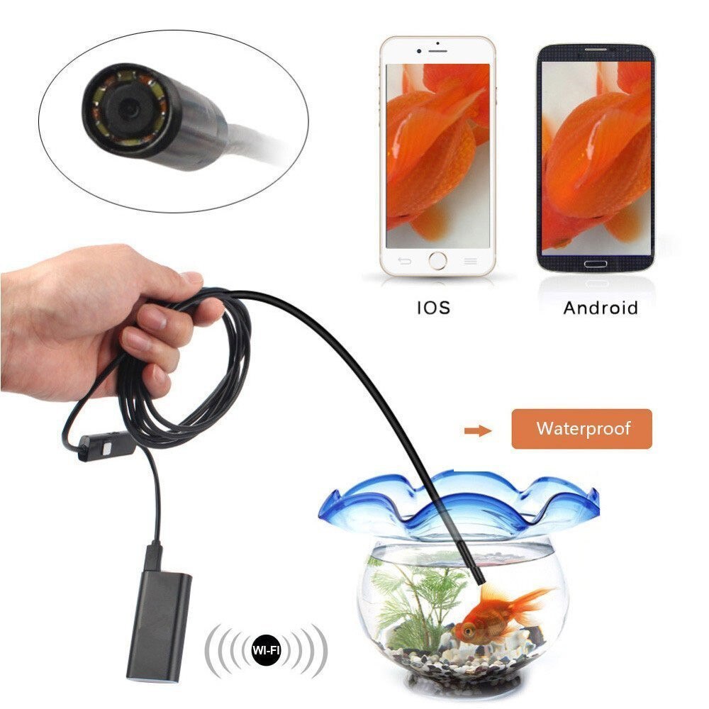 Wireless WIFI Endoscope Camera Waterproof Inspection Mini Camera 8mm USB Endoscope Borescope For Iphone Android PC IOS APP