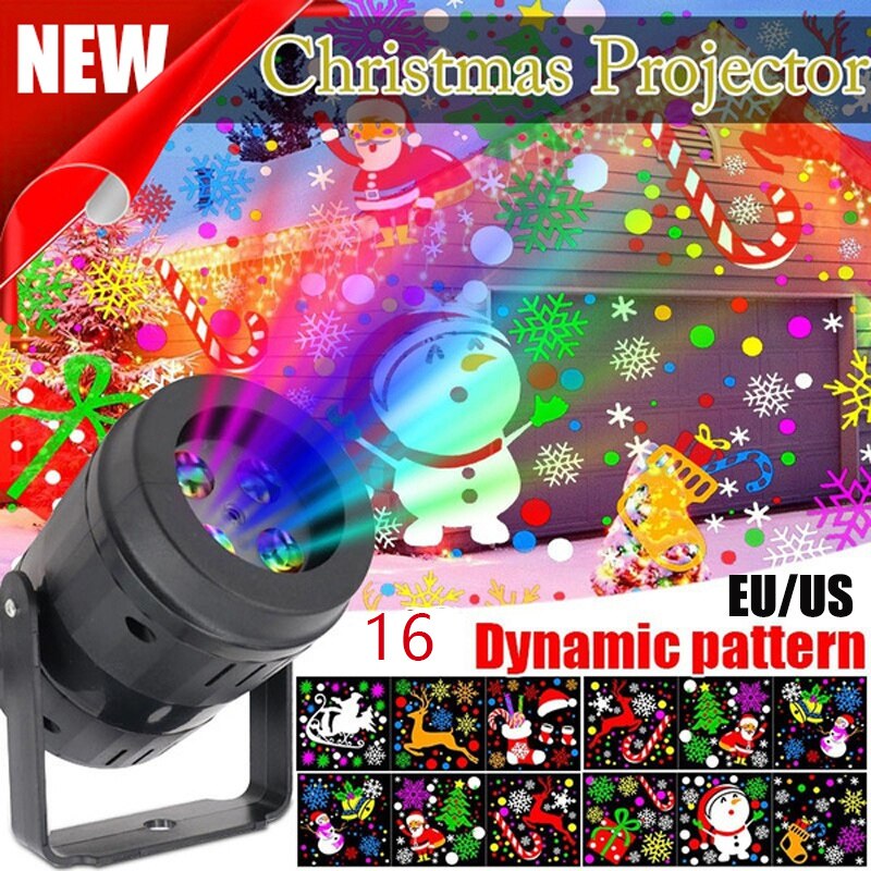 16 Patterns Christmas Projector Lights Outdoor Waterproof LED Christmas lights Projection Night lamp Lights Party Bar