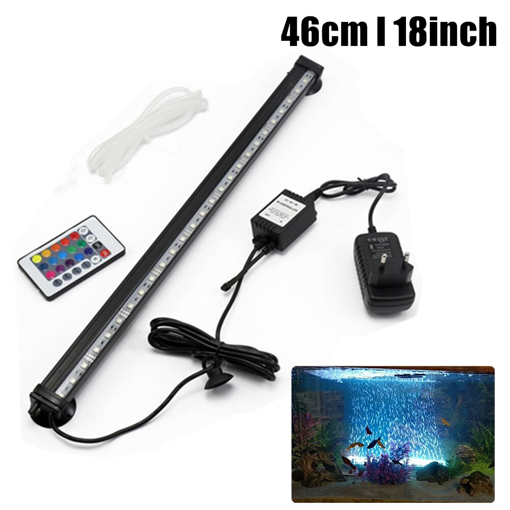 46Cm 18Inch 240V Aquarium Led Verlichting Back Light Lamp Air Bubble Vis Tanks Rgb Beam Plafond Onderwater waterdichte D40: Default Title