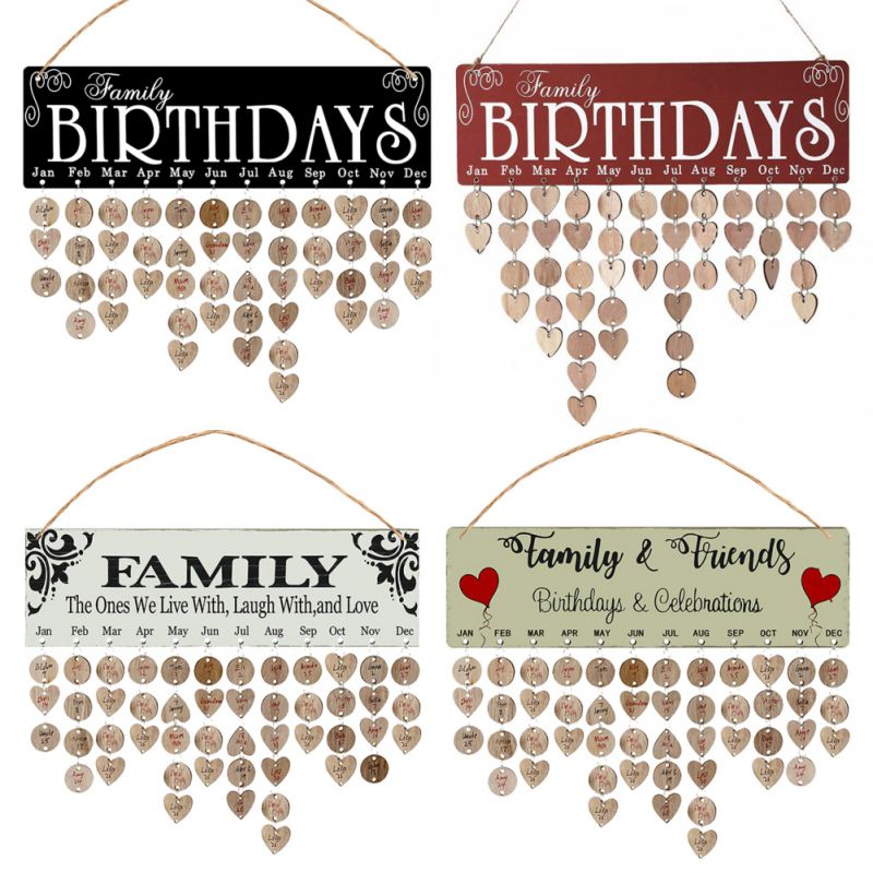 Birthday Family Birthday Board Reminder Wall Wooden Calendar Listing Home Decoration