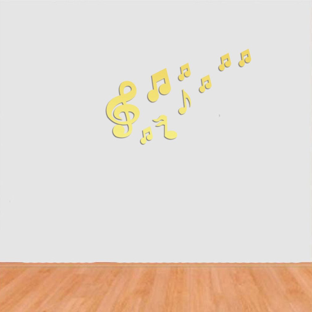 Gold Music Note Acrylic Mirror Wall Stickers DIY Art Wall Decor Wall Stickers Mirror Wall Sticker Home Decor Living Room