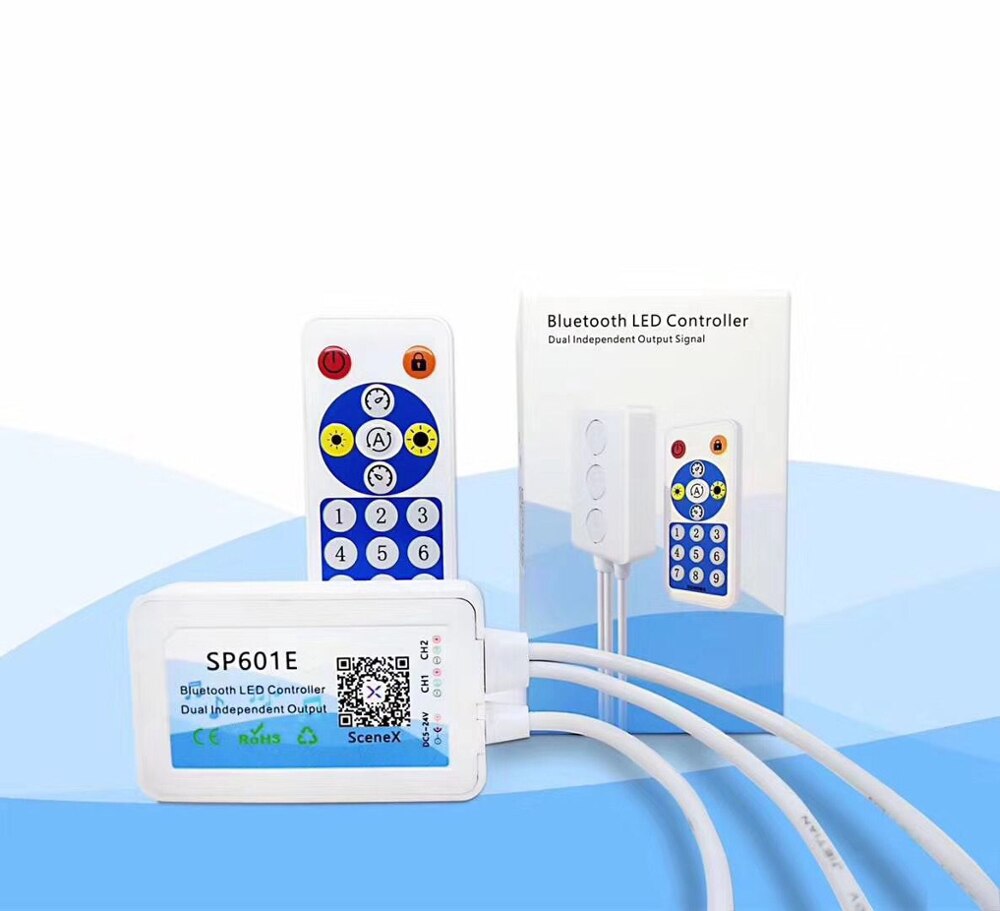 SP601E Bluetooth Led Controller Met 16Key Rf Remote Dual Signaal Pixel Controller WS2812B WS2811 Pixel Smart Led Strip